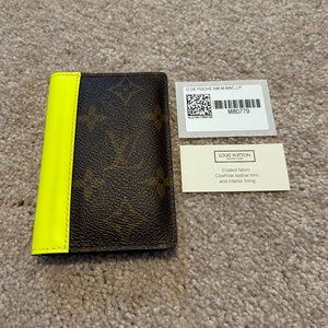 Authentic Louis Vuitton Monogram Pocket Organizer- Neon Yellow